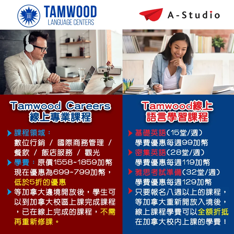 Tamwood語言學校線上專業課程